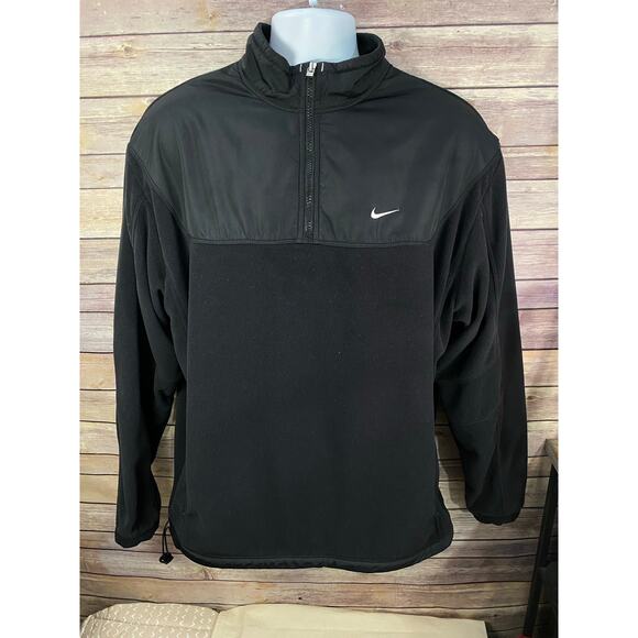 Nike Mens Large Jacket Quarter Zip Black Running Mock Neck Pullover - Picture 4 of 11